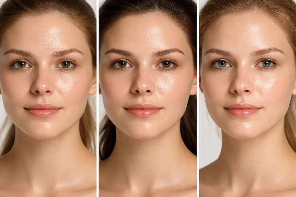 piel grasa con brillo visible en la zona t del rostro